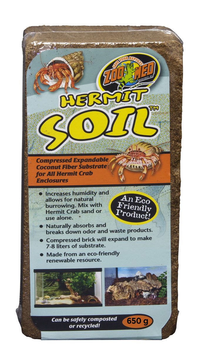 1 count Zoo Med Hermit Crab Soil Compressed Expandable Coconut Fiber Substrate