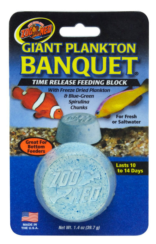 1 count Zoo Med Giant Plankton Banquet Time Release Feeding Block for Fresh and Saltwater Fish