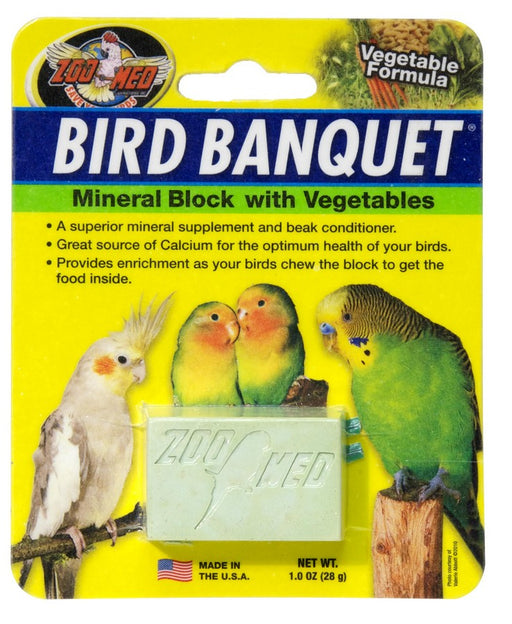 1 count Zoo Med Bird Banquet Mineral Block with Vegetables