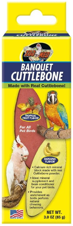 3 oz Zoo Med Banquet Cuttlebone Tropical Fruit and Banana Flavor