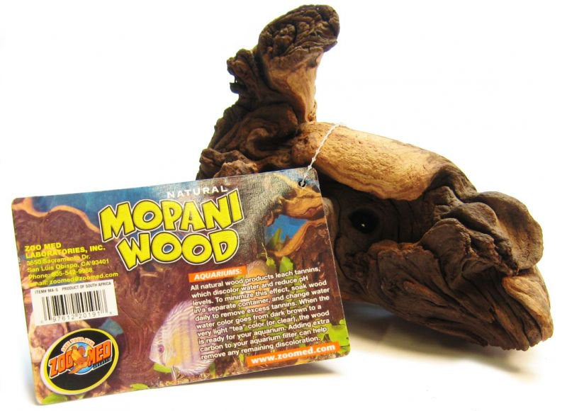 Small - 1 count Zoo Med Natural Mopani Wood for Aquariums or Terrariums