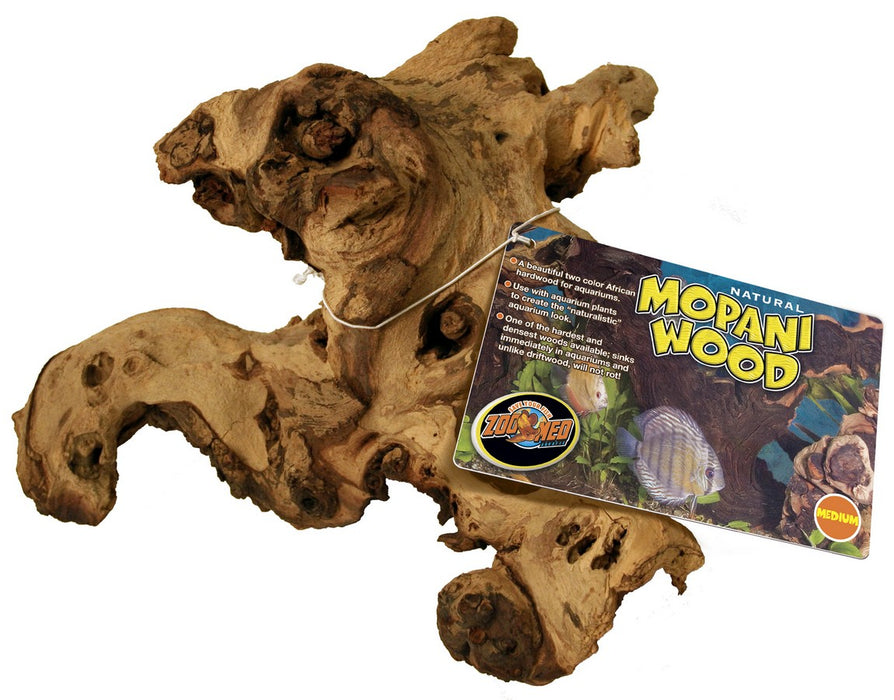 Medium - 1 count Zoo Med Natural Mopani Wood for Aquariums or Terrariums