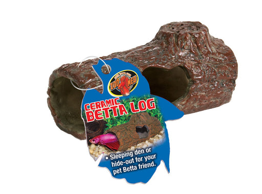 1 count Zoo Med Ceramic Betta Log Sleeping Den or Hide Out