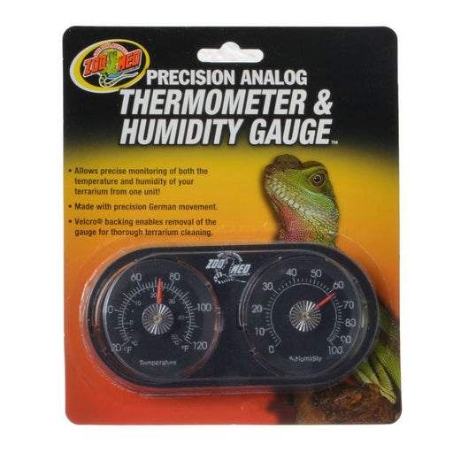 1 count Zoo Med Precision Analog Reptile Thermometer and Humidity Gauge