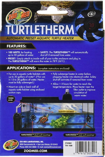 100 watt Zoo Med Turtletherm Automatic Preset Aquatic Turtle Heater