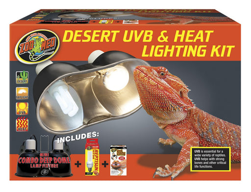1 count Zoo Med Desert UVB and Heat Lighting Kit