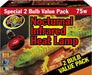 75 watt - 2 count Zoo Med Nocturnal Infrared Heat Lamp