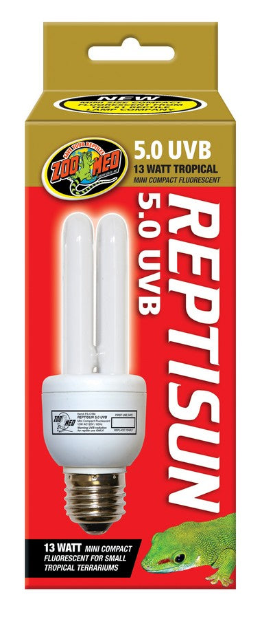 13 watt Zoo Med ReptiSun 5.0 UVB Mini Compact Fluorescent Bulb