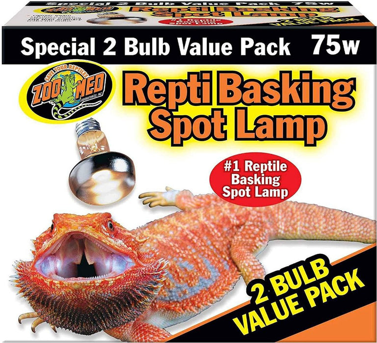 75 watt - 2 count Zoo Med Repti Basking Spot Lamp with UVA