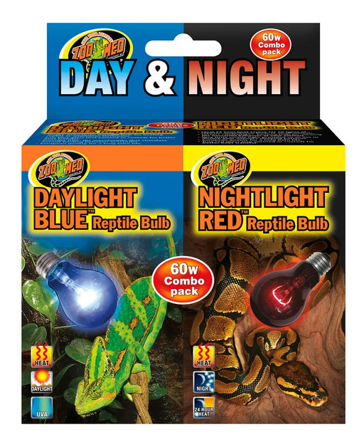 60 watt - 2 count Zoo Med Day and Night Reptile Bulb Combo Pack