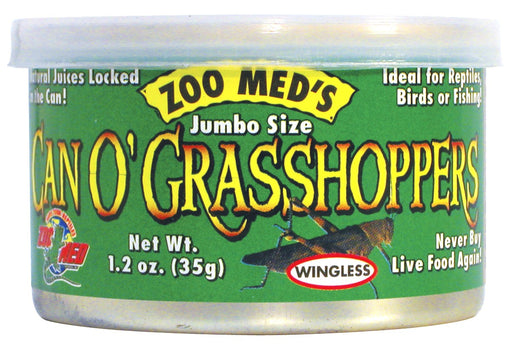 1.2 oz Zoo Med Can O' Grasshoppers for Reptiles or Birds