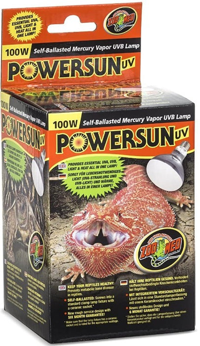 100 watt Zoo Med PowerSun UV Mercury Vapor UVB Lamp