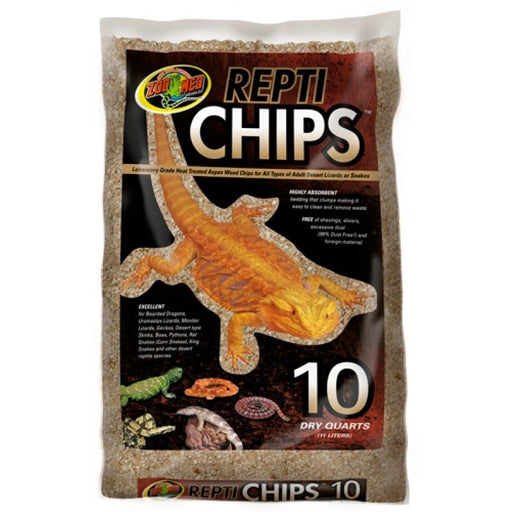 10 quart Zoo Med Repti Chips Aspen Wood Chips for Desert Lizards and Snakes