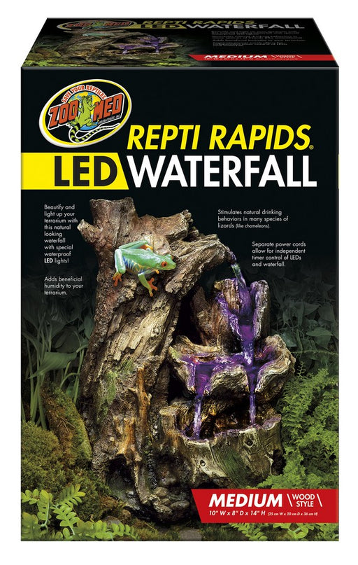 1 count Zoo Med Repti Rapids LED Waterfall Wood Style Medium