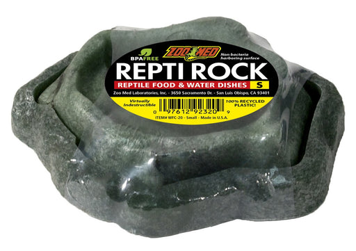 Small - 2 count Zoo Med Repti Rock Reptile Food and Water Dishes Assorted Colors