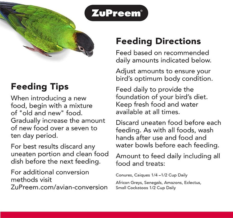 4 lb ZuPreem Smart Selects Bird Food for Parrots and Conures