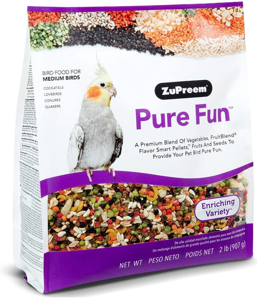 2 lb ZuPreem Pure Fun Enriching Variety Mix Bird Food for Medium Birds