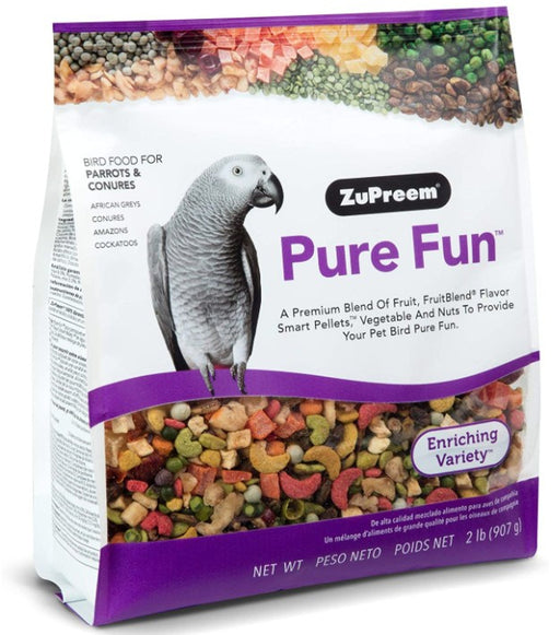 2 lb ZuPreem Pure Fun Enriching Variety Mix Bird Food for Parrots and Conures