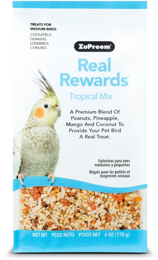 6 oz ZuPreem Real Rewards Tropical Mix Treats for Medium Birds
