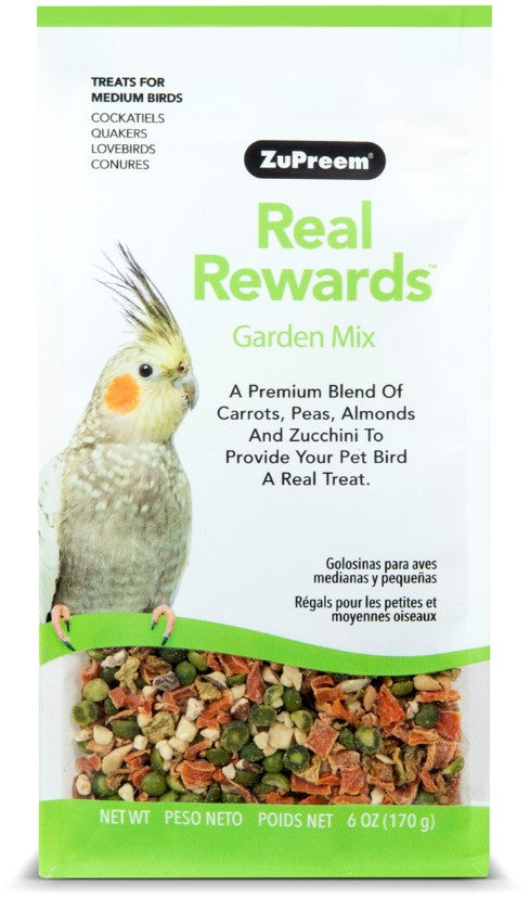 6 oz ZuPreem Real Rewards Garden Mix Treats for Medium Birds