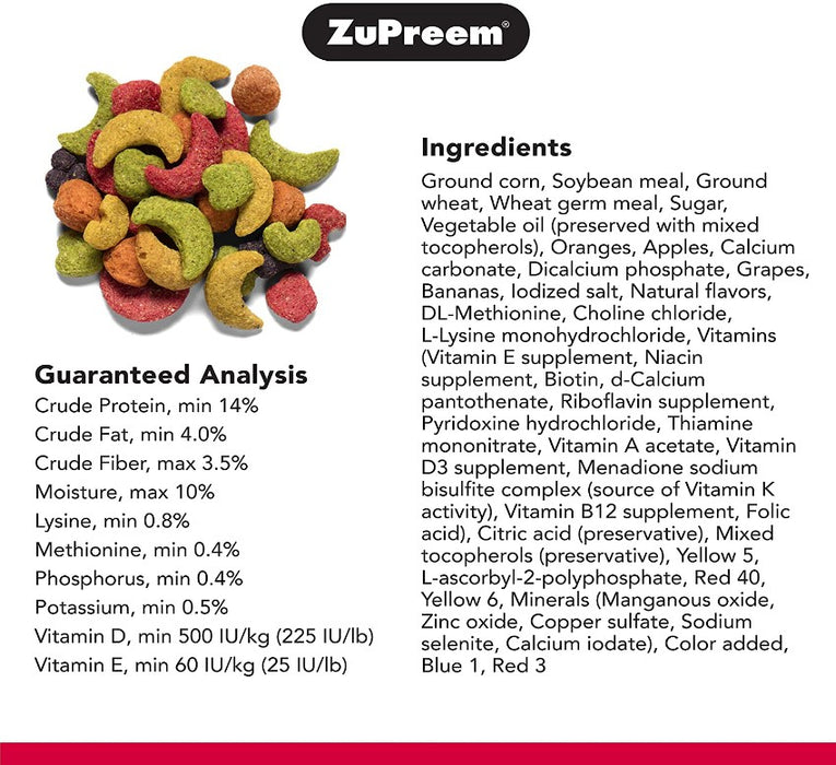 3.5 lb ZuPreem FruitBlend Flavor with Natural Flavors Bird Food for Large Birds